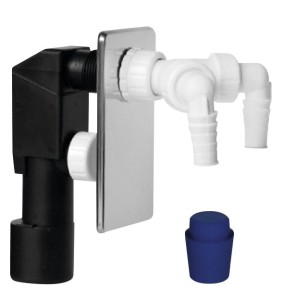 *BRUCKNER Syfon podtynkowy, podwójny, DN40/50, stal nierdzewna polerowana 168.452.3