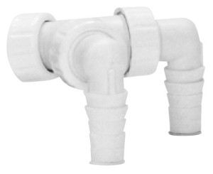 BRUCKNER Kolano podwójne do syfonu podtynkowego, białe 168.130.0