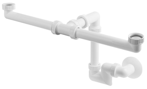Syfon umywalkowy podwójny, 5/4", DN40, biały