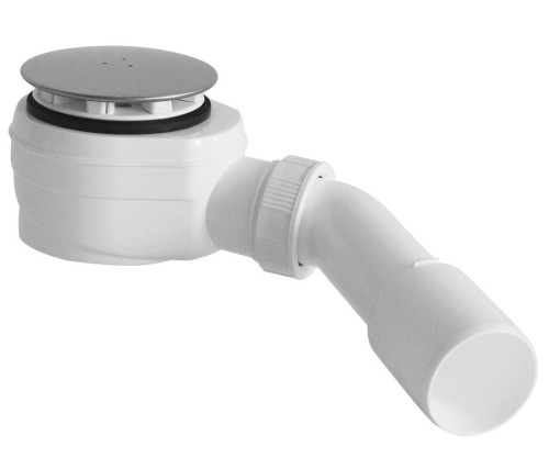 Syfon do brodzików niski, średnica 60mm, DN40/50, korek stal nierdzewna polerowana