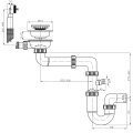 Syfon zlewozmywakowy 6/4", DN40, biały