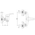 AQUALINE 35 bateria kuchenna ścienna 3/4", bez wylewki, chrom