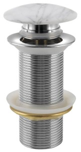 SAPHO 2401-941 BLOK korek umywalkowy 5/4'', klik-klak, grzybek biała carrara mat trawertyn