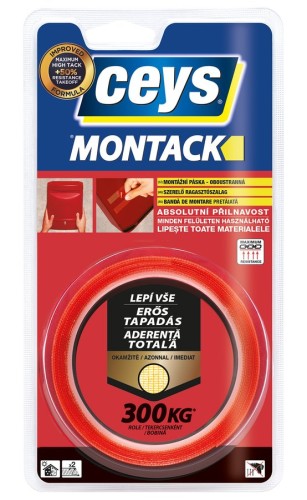 MONTACK uniwersalna taśma klejąca do natychmiastowego montażu, 2,5m x 19 mm