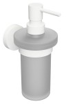SAPHO XR101W X-ROUND WHITE wiszący dozownik mydła 230ml, szkło mleczne, biały mat