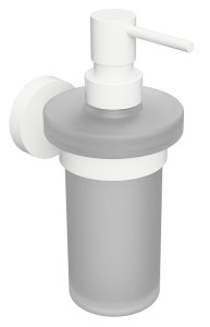 SAPHO XR101W X-ROUND WHITE wiszący dozownik mydła 230ml, szkło mleczne, biały mat