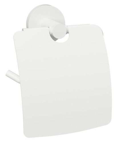 X-ROUND WHITE wieszak na papier toaletowy z pokrywą, biały mat
