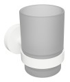 X-ROUND WHITE wisząci kubek, szkło mleczne, biały mat