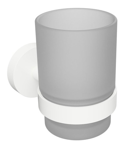 X-ROUND WHITE wisząci kubek, szkło mleczne, biały mat
