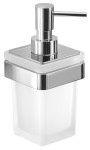 Gedy A88113 SAMOA wiszący dozownik mydła 170 ml, szkło mleczne, chrom