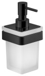 Gedy A88114 SAMOA wiszący dozownik mydła 170ml, szkło mleczne, czarny mat