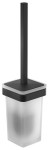 Gedy A83314 SAMOA wisząca szczotka do WC, szkło mleczne, czarny mat