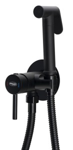 AQUALINE SK302B Bateria bidetowa podtynkowa ze słuchawką i wężem, czarny mat