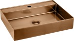 SAPHO AU302 AURUM umywalka ze stali nierdzewnej 55x42cm, z korkiem, miedź mat