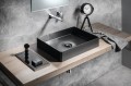 AURUM umywalka ze stali nierdzewnej 50x35cm, z korkiem, gun metal