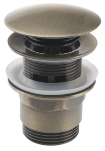 AQUALINE TF7001A Korek umywalkowy 5/4“, klik- klak, duży grzybek, 30-45mm, ciemny brąz