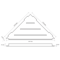 SMART półka narożna do fug 297x15x210mm, czarny mat