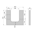 Organizer LINDO "U" 372x36x323 mm, plastik, antracyt