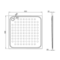 Brodzik 900x30x900 mm, stal nierdzewna mat