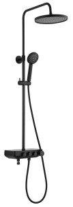 AQUALINE SL450B FARRAO zestaw prysznicowy z baterią, wylewka, czarny mat