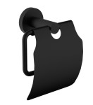 SAPHO XR732B X-ROUND BLACK wieszak na papier toaletowy, z klapką, czarny mat