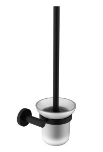 SAPHO XR323B X-ROUND BLACK wisząca szczotka do WC, szkło mleczne, czarny mat