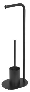 AQUALINE SB236 SAMBA stojak z wieszakiem na papier toaletowy oraz szczotką WC, czarny