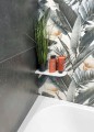 ABELINE półka narożna Rockstone 300x100mm, asymetryczna, biały mat