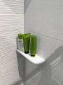 ABELINE półka narożna Rockstone 300x100mm, asymetryczna, biały mat