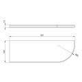 ABELINE półka narożna Rockstone 300x100mm, asymetryczna, biały mat