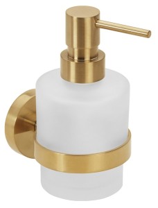 SAPHO XR103GB X-ROUND GOLD dozownik mydła 200ml, szkło mleczne, złoto mat