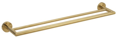 X-ROUND GOLD wieszak na ręczniki podwójny 600mm, złoto mat