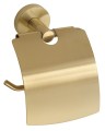 X-ROUND GOLD wieszak na papier toaletowy z pokrywą, złoto mat