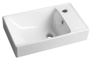 SAPHO TU0129 NUALI umywalka ceramiczna 50x30cm, bateria z prawej strony, biały