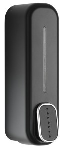 AQUALINE 08072 Dozownik płynnego mydła wiszący, 350ml, czarny