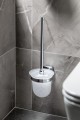 INSIA szczotka do WC wiszącia, szkło mleczne, chrom