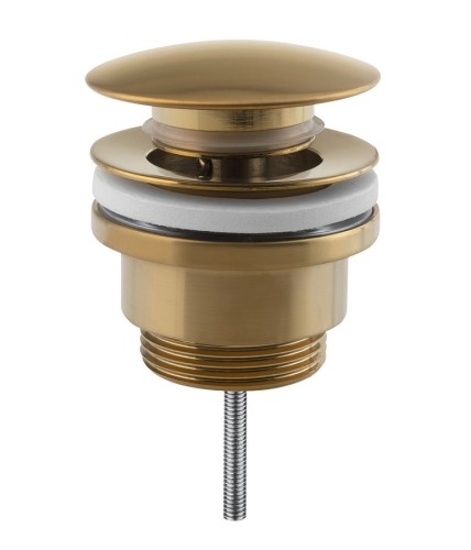 Odpływ umywalkowy 5/4”, klik-klak, duży korek, 10-55mm, złoto mat