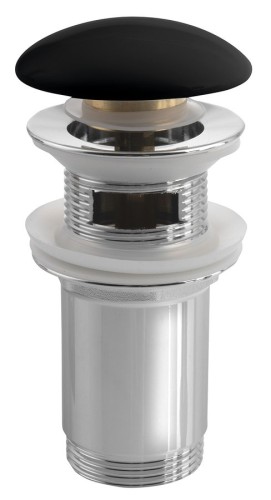 Korek umywalkowy 5/4“, klik-klak, grzybek ceramiczny, 10-50mm, czarny mat