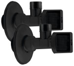 AQUALINE 5306B Zawór kulowy narożny 1/2 "x3/8", para, czarny mat