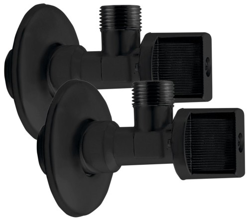 Zawór kulowy narożny 1/2 "x3/8", para, czarny mat