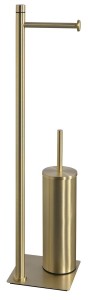 Gedy TR3288 TRILLY Stojak z wieszakiem na papier toaletowy oraz szczotką WC, złoty szczotkowany
