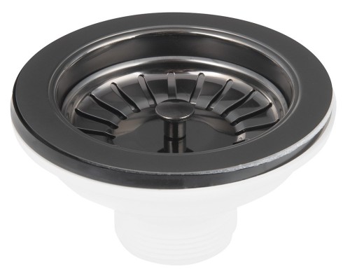 Odpływ zlewozmywakowy 6/4", stal nerdzewna, gun metal