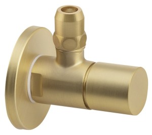 SAPHO SL019 Zawór kątowy z nakrętką, okrągły,  1/2"x 3/8", złoto mat