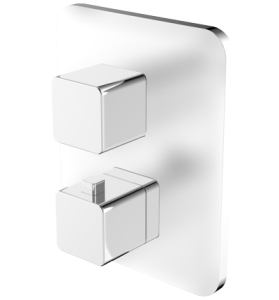 Omnires Parma PM7436CRB bateria wannowa, podtynkowa, termostatyczna chrom/biały