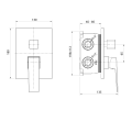 RITMO bateria prysznicowa podtynkowa, 2 wyjścia, box podtynkowy, chrom