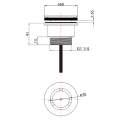Odpływ umywalkowy 5/4'', niezamykany, design korek, 3-65mm, chrom