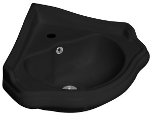 Kerasan 103231 RETRO umywalka narożna 57,5x58cm, czarny mat