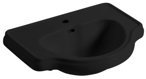 Kerasan 103031 RETRO umywalka wpuszczana w blat 62x45,5cm, czarny mat