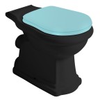 Kerasan 101331 RETRO misa do kompaktu WC 38,5x72cm, odpływ poziomy, czarny mat