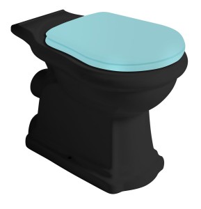 Kerasan 101331 RETRO misa do kompaktu WC 38,5x72cm, odpływ poziomy, czarny mat